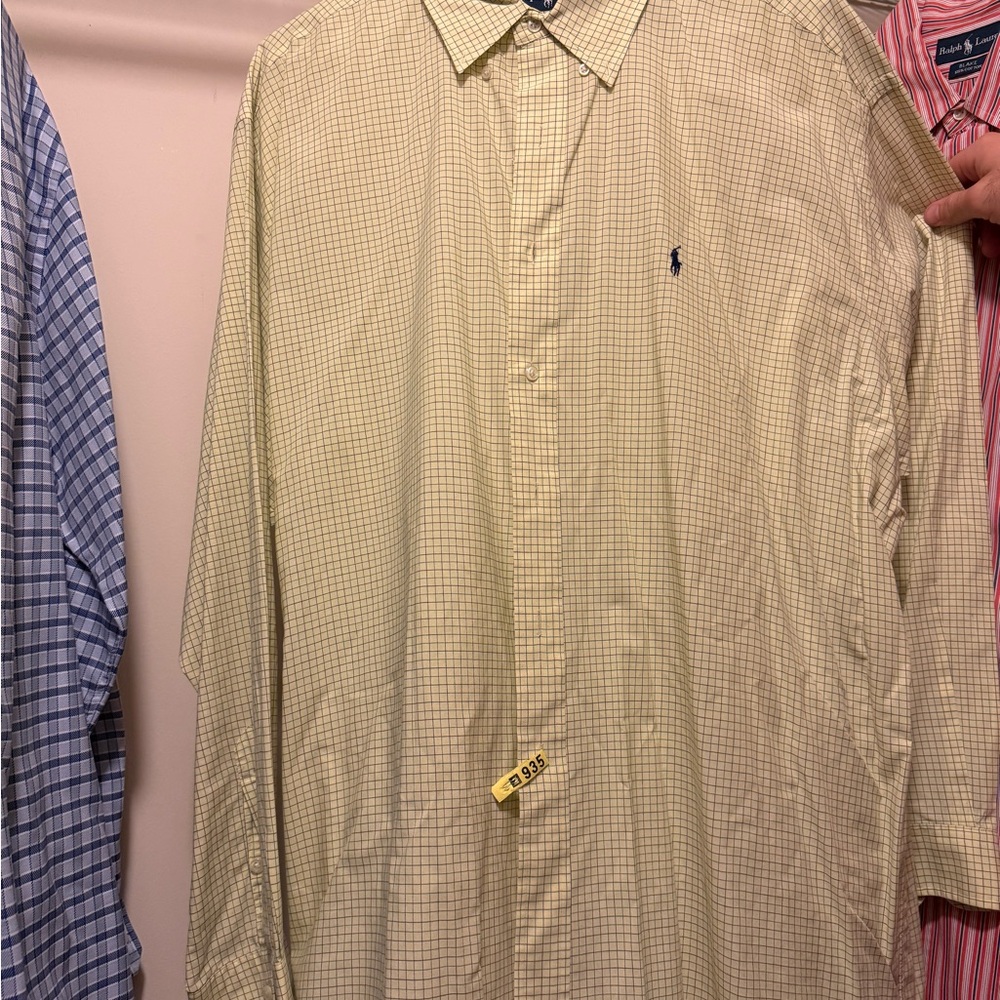 Ralph Lauren Men's Yellow Plaid Shirt